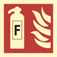 FIRE EXTINGUISHER, FOAM - ETTERLYSENDE PVC SKILT