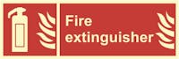 FIRE EXTINGUISHER - ETTERLYSENDE PVC SKILT