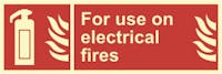 FOR USE ON ELECTRICAL FIRES - ETTERLYSENDE PVC SKILT