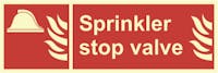 SPRINKLER STOP VALVE - ETTERLYSENDE PVC SKILT