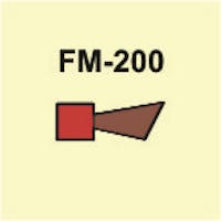 FM-200 ALARM - ETTERLYSENDE PVC SKILT