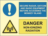 DANGER NON-IONIZING RADIATION, SECURE RADAR - ETTERLYSENDE PVC SKILT