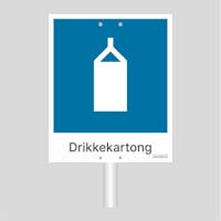 DRIKKEKARTONG - SKILT FOR STOLPE