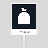 RESTAVFALL - SKILT FOR STOLPE