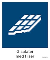 GIPSPLATER MED FLISER - 125x150mm