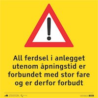 ALL FERDSEL I ANLEGGET - ALUMINIUMKOMPOSITT SKILT