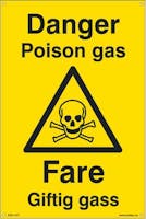 DANGER POISON GAS FARE - GUL PVC