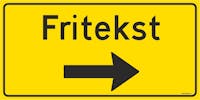 TRAFIKKREGULERING FRITEKST -  REFLEKS SKILT