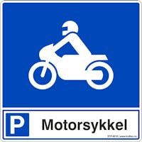 MOTORSYKKELPARKERING - SKILT