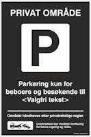 PARKERING BEBOERE SKILT - GOD