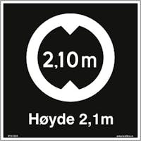SKILT HØYDE 2,1 M SKILT