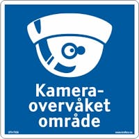 SKILT KAMERAOVERVÅKET, KUPPEL - SKILT