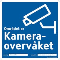 OMRÅDET ER KAMERAOVERVÅKET - SKILT