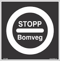STOPP BOMVEG - SKILT